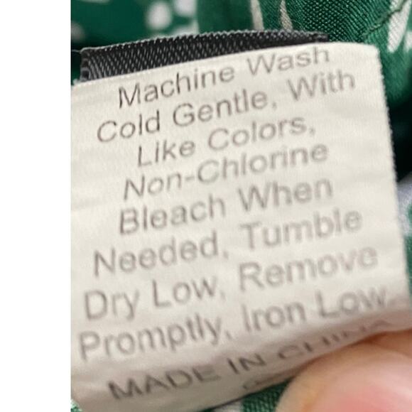 Shein Women Size 2XL Green Ruffle Sleeve Peplum Top Floral Print - Picture 6 of 7